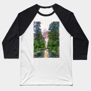 Straight Road Yosemite USA - For Travelers Baseball T-Shirt